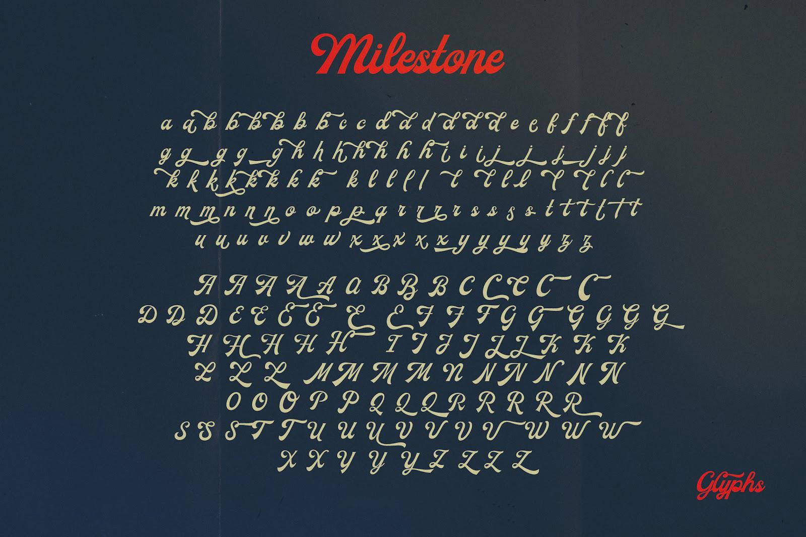 Font Milestone Script Việt hóa