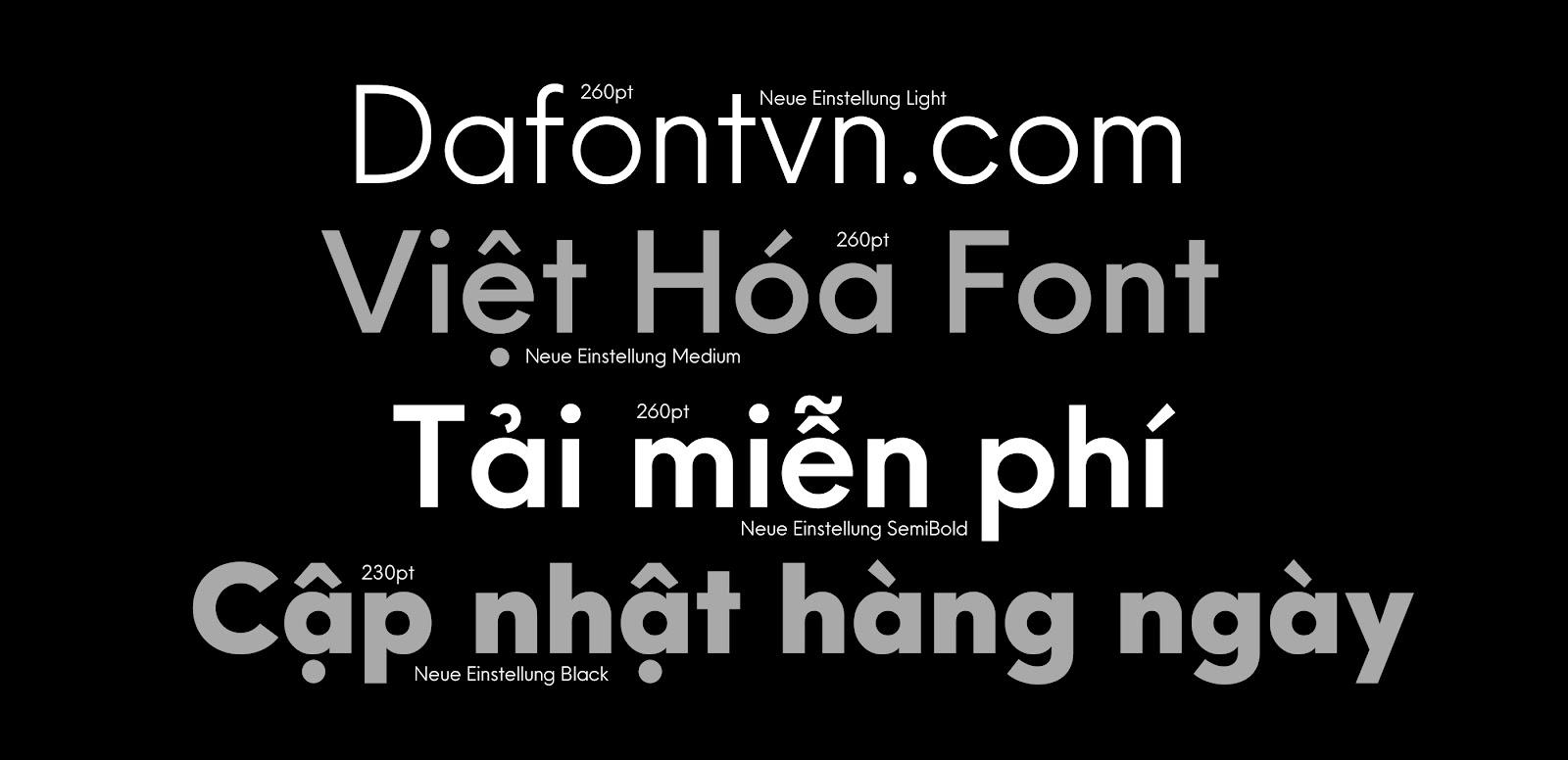 Font Neue Einstellung Việt Hóa