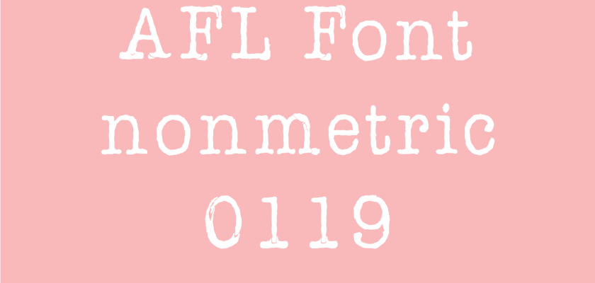 Font việt hóa AFL Font nonmetric