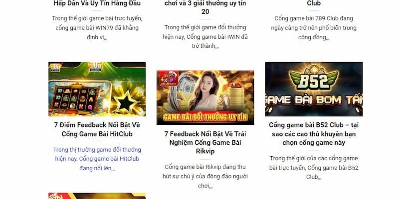 Feedback Cổng Game Bài Đổi Thưởng